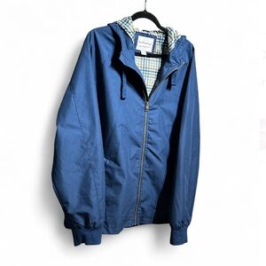 Original Weatherproof‎ Vintage Navy Hooded Jacket Plaid Lining size XL